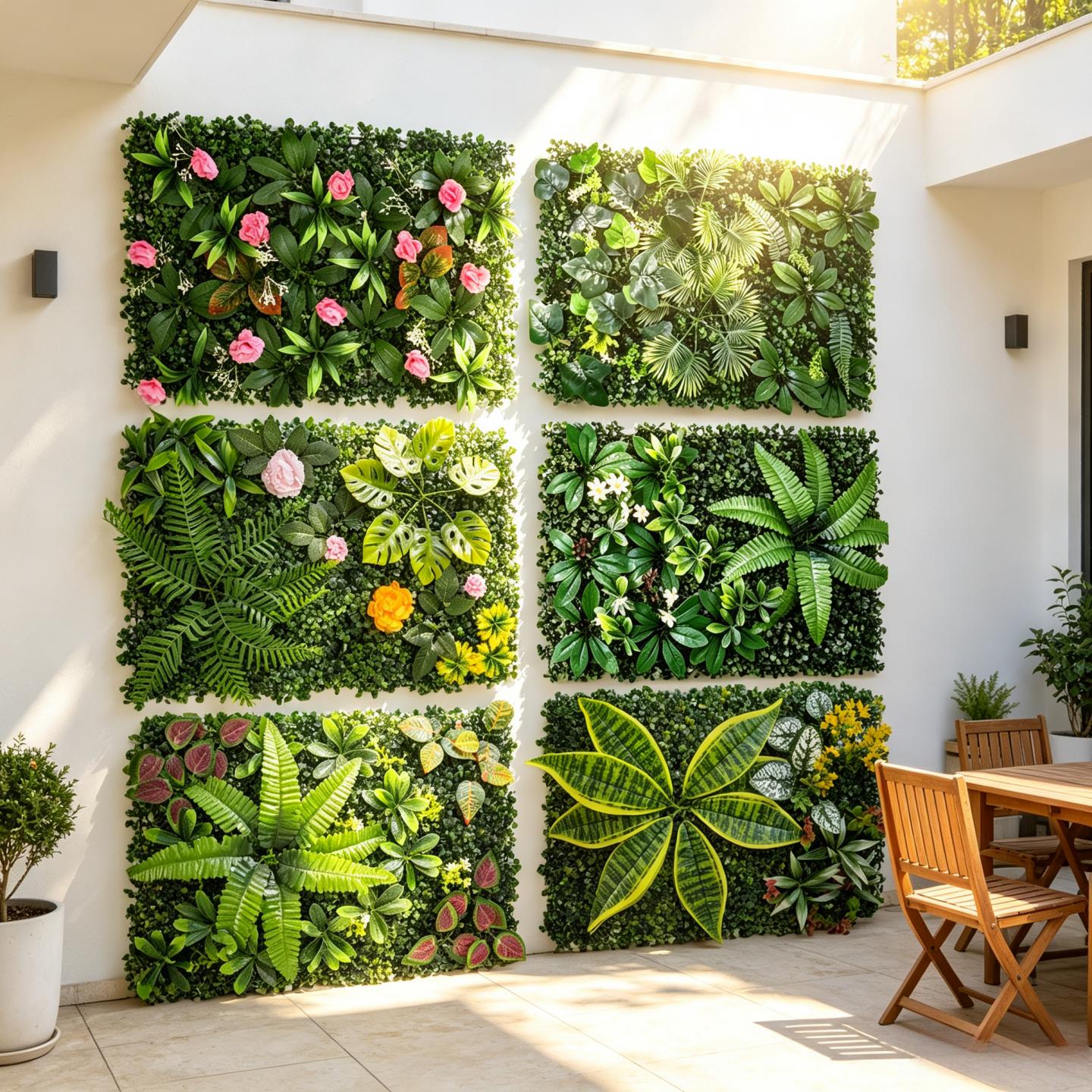 Flower Wall Panel - UV Dayanımlı Yapay Yeşil Duvar Paneli