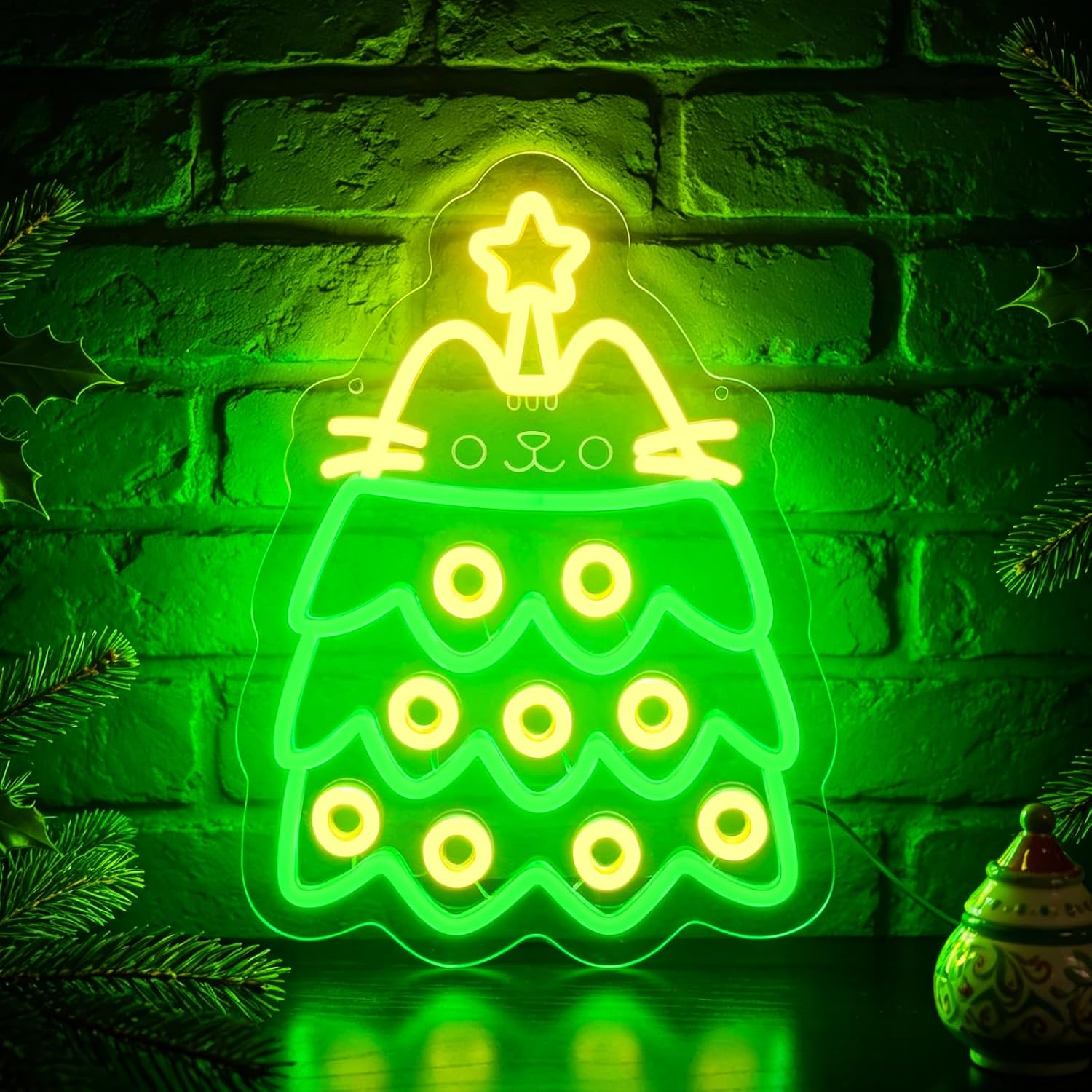 Neon Sign Party - Noel Ağacı LED Neon Tabelası, USB