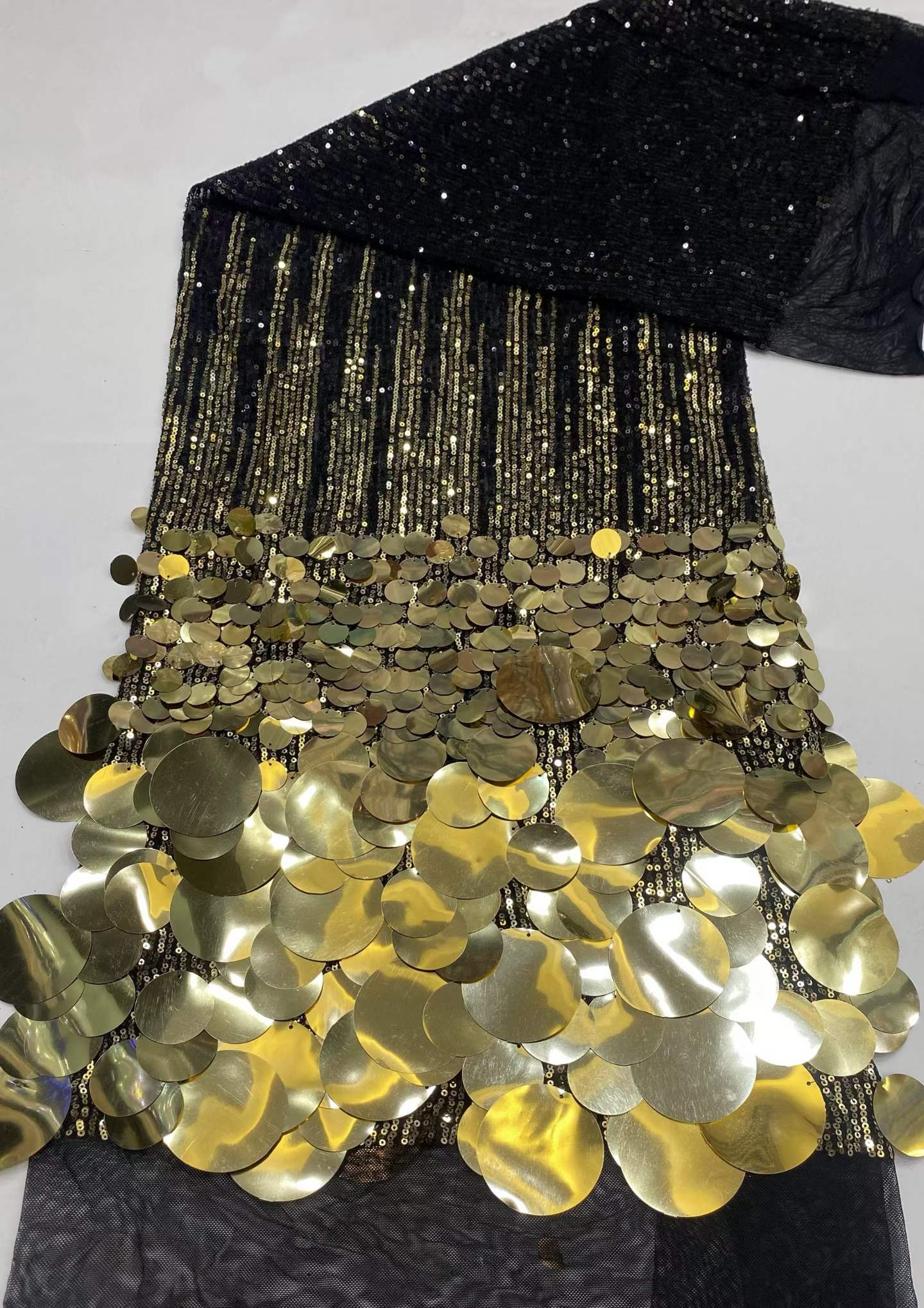 Glitter Tablecloth - 5 yarda pullu tül dantel Afrika