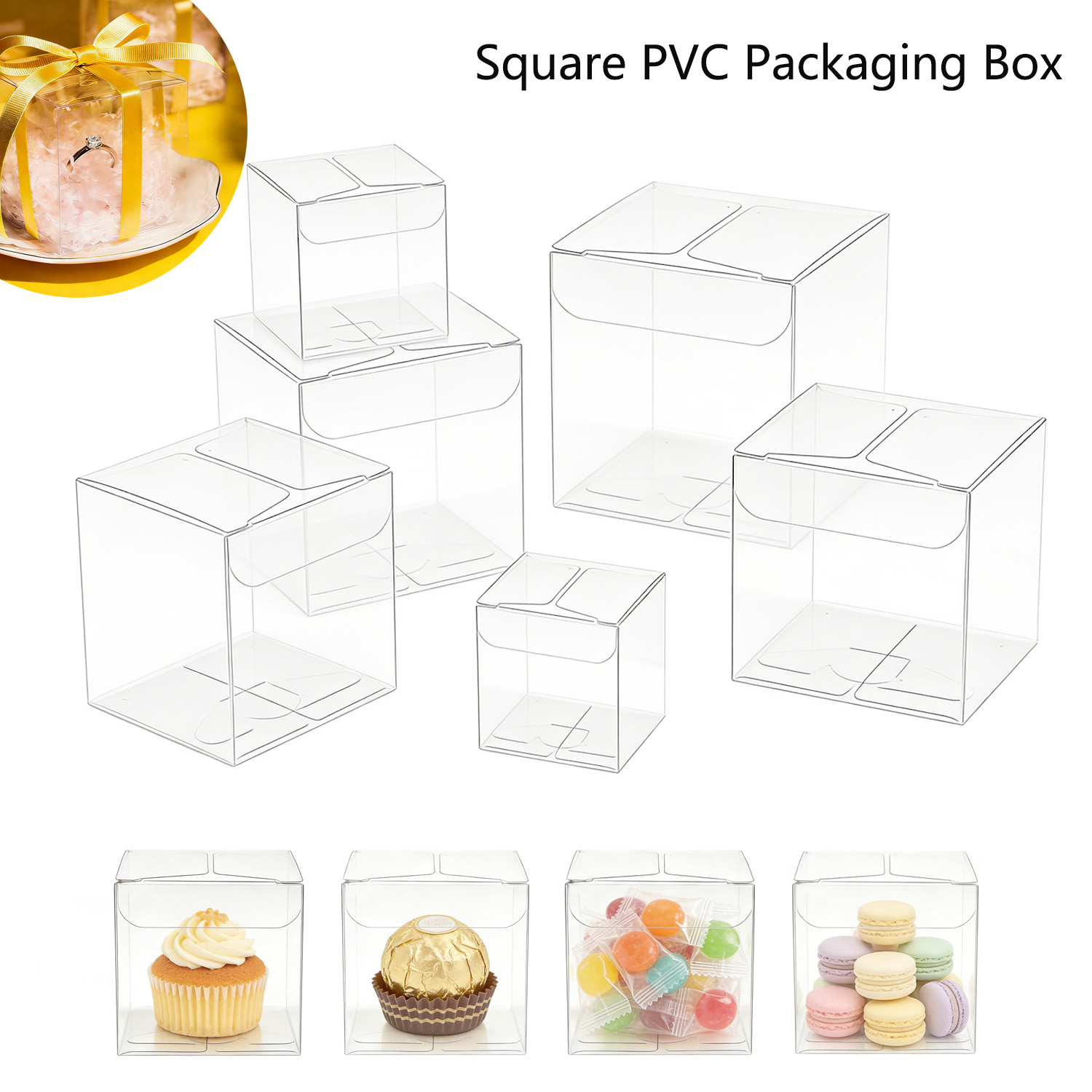 10-50 Adet Kare Şeffaf PVC Kat - Event Party Box incelemesi ve fiyatı