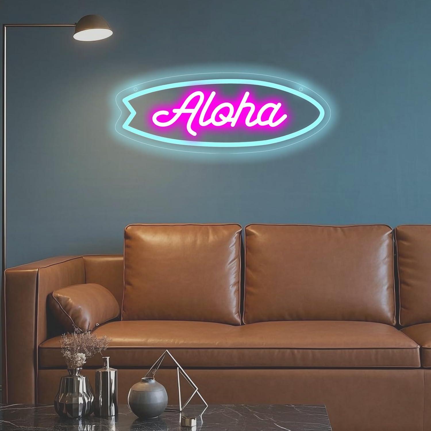 Aloha Sörf Tahtası Neon Tabela - Neon Sign Party incelemesi ve fiyatı